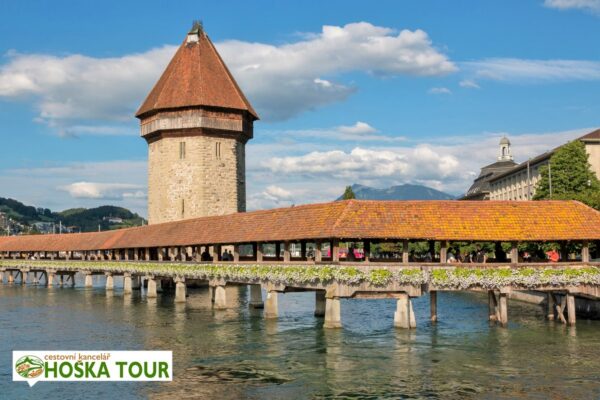Kapličkový most v Luzernu – školní zájezdy do Švýcarska